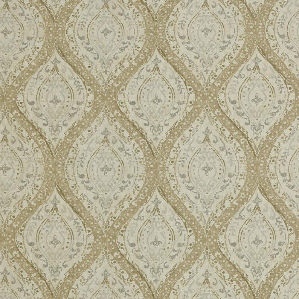 Cotton Canvas Duck Print Ogee Faded Beige