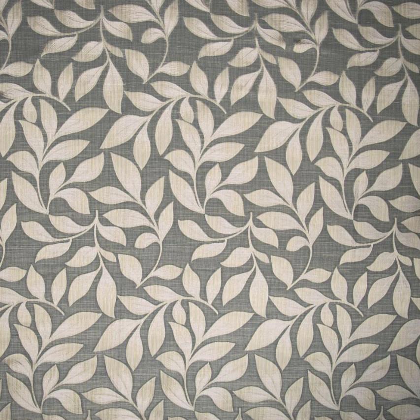 Floral pattern drapery with leaves.