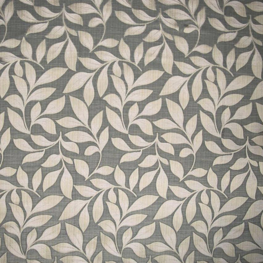 Floral pattern drapery with leaves.