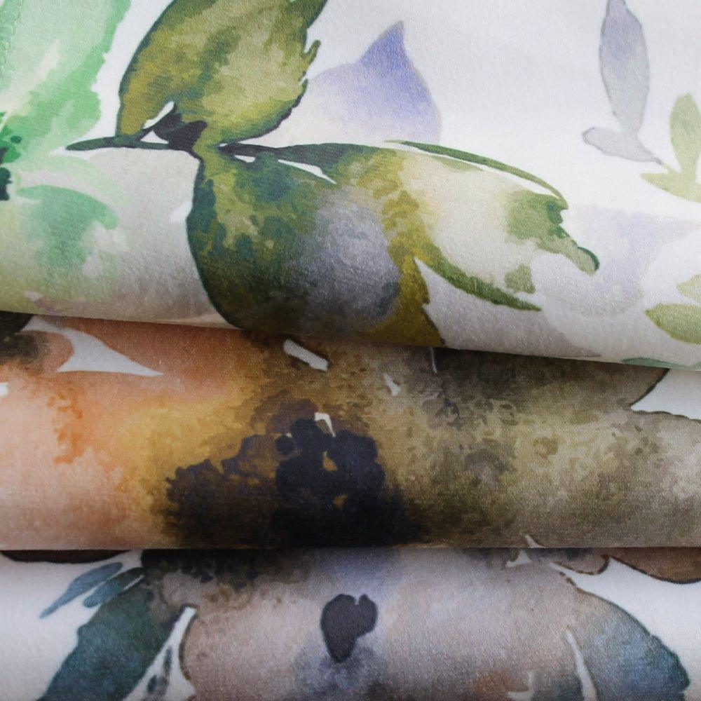 Floral Watercolor Upholstery Fabric Daphne Lime Green