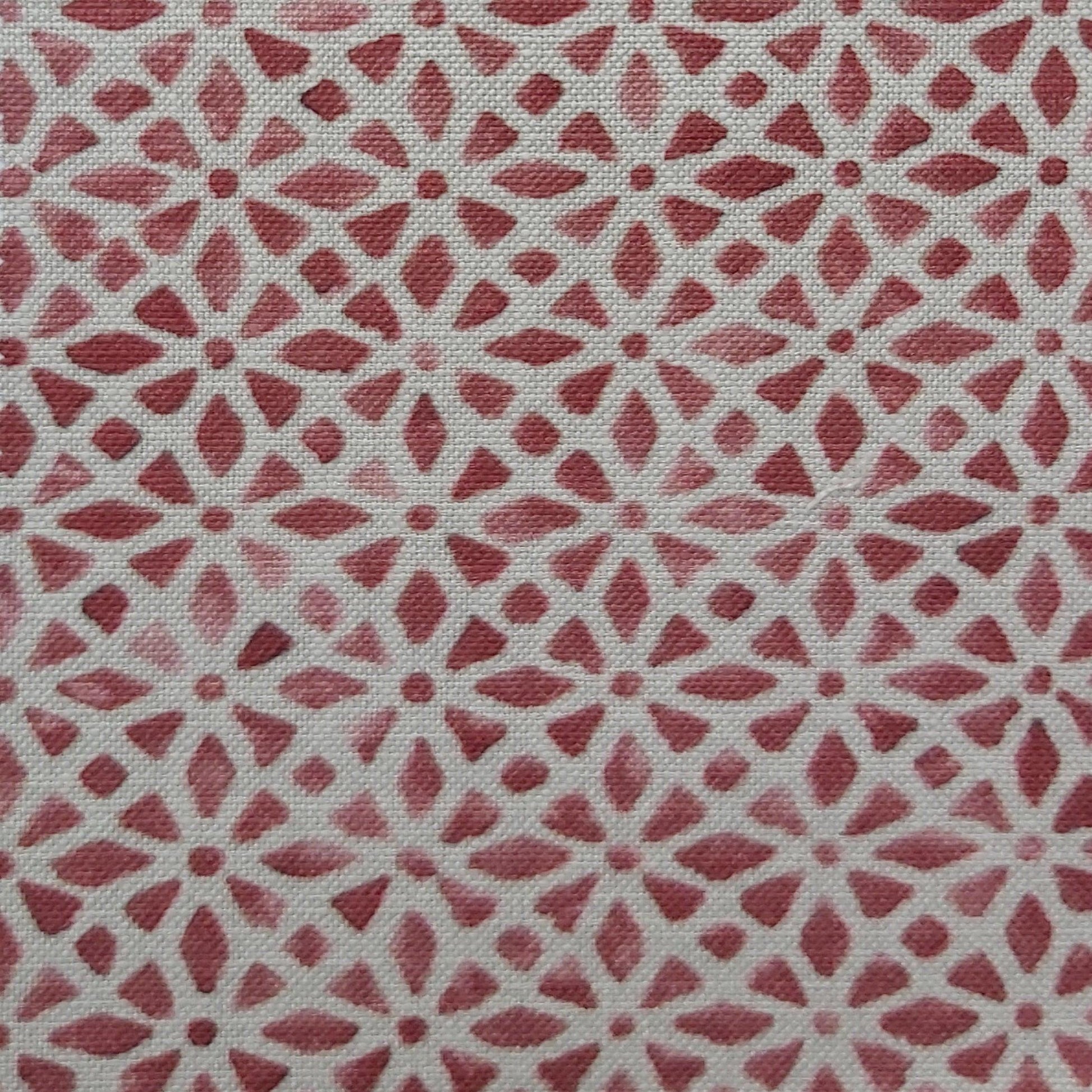 Boho Block Print Rose Upholstery Curtain fabric