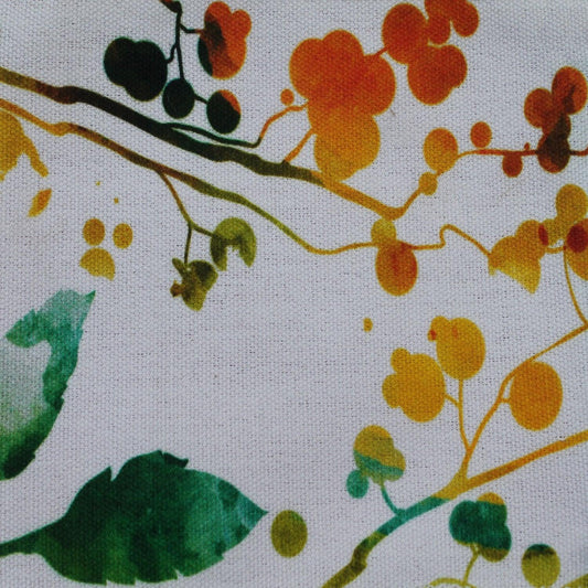 Painted Floral Indoor Outdoor Fabric Treated Naomi Yellow.