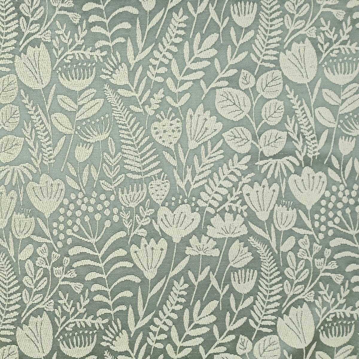 Flat floral woodland nursery fabric summerland pale blue