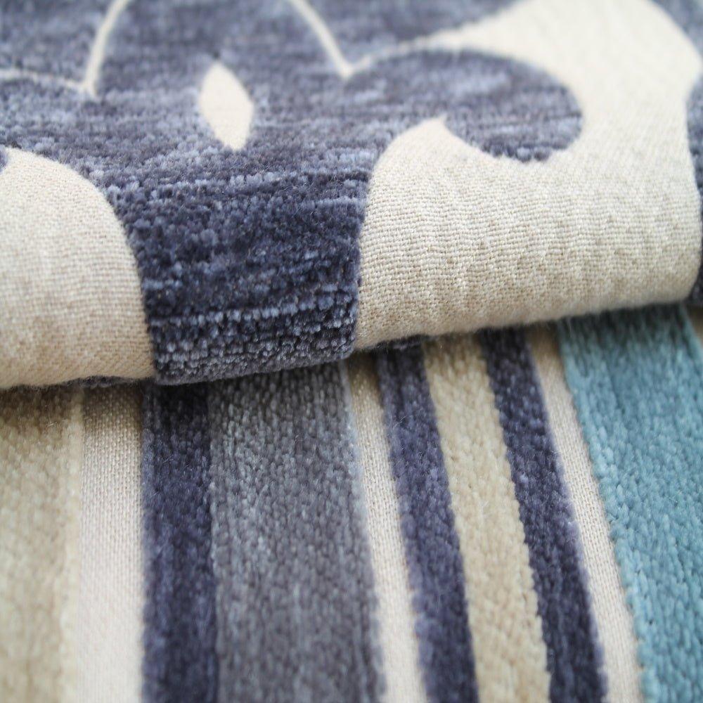 Paladin grey velvet stripes and damask fabric.