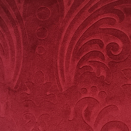 Velvet Flocked Upholstery Fabric Astoria Red