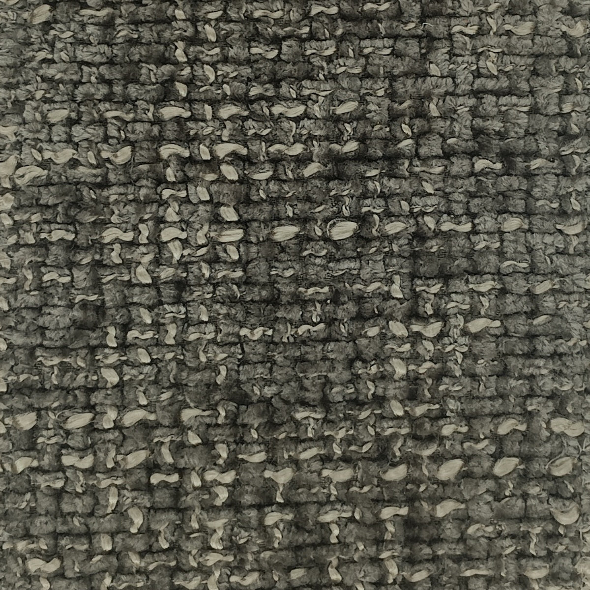 Close up of grey boucle upholstery