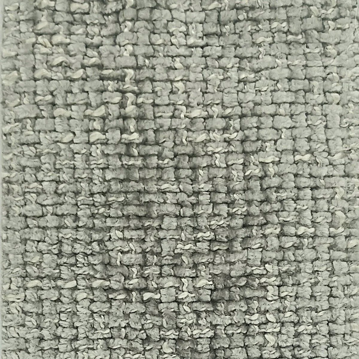 Close photo of silver sherpa fabric