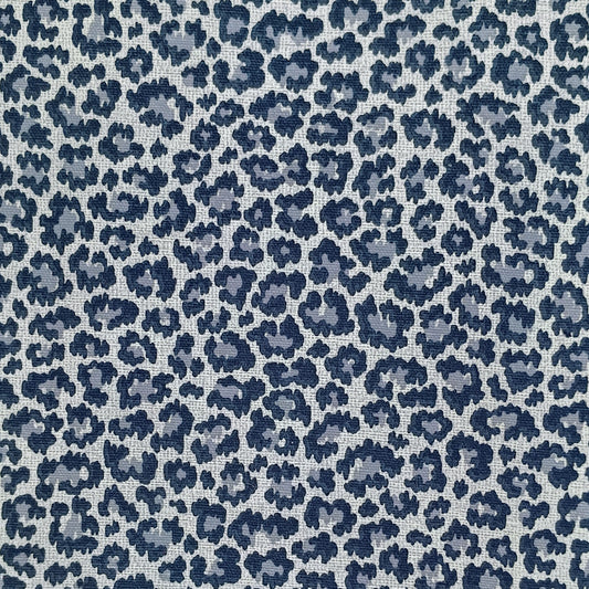 Canvas Cotton Duck Leopard Spot Upholstery Print Big Cat Grey