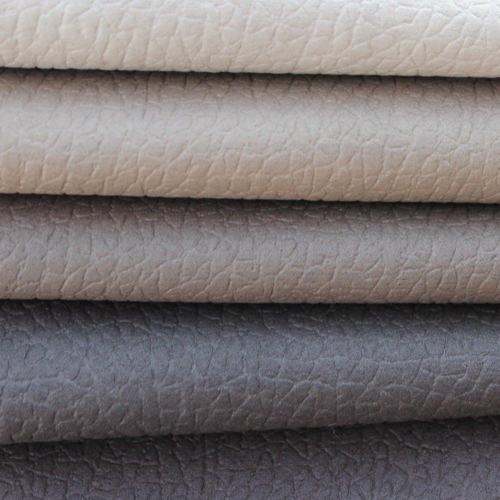 Upholstery Fabric in Faux Leather  Keno Dark Grey.