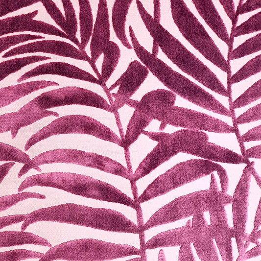 Cut Velvet Botanical Upholstery Fabric Gardendale Magenta