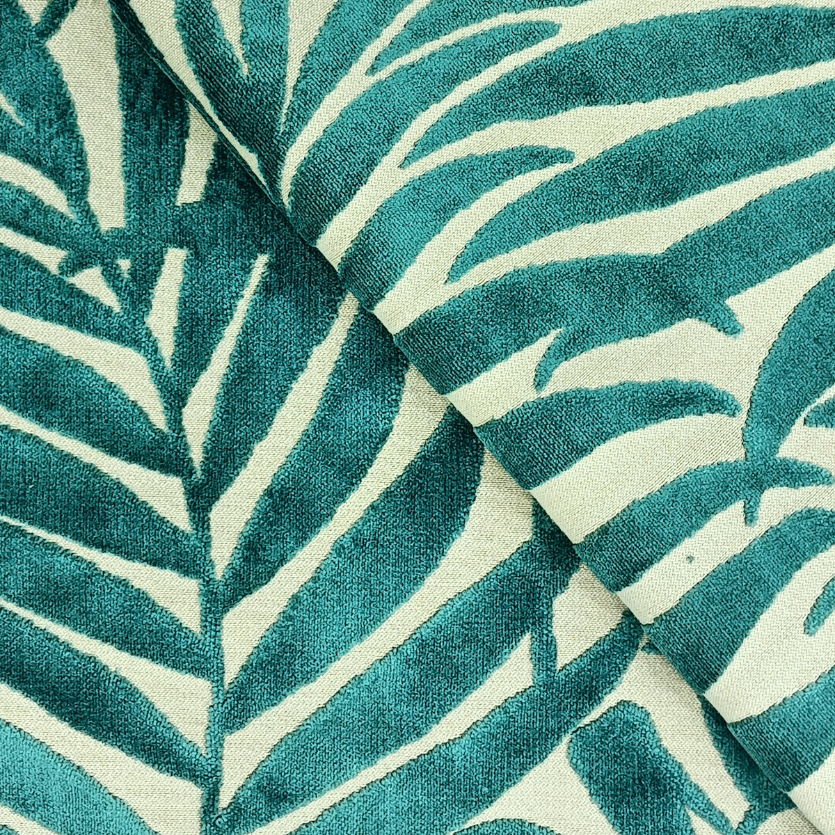 Closer image of Botanical Upholstery Fabric Gardendale Turquoise