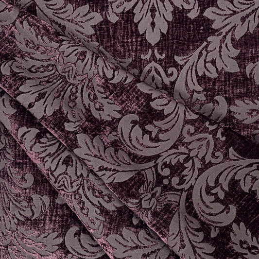 Cut Velvet Damask Upholstery Velvet Decorah Purple