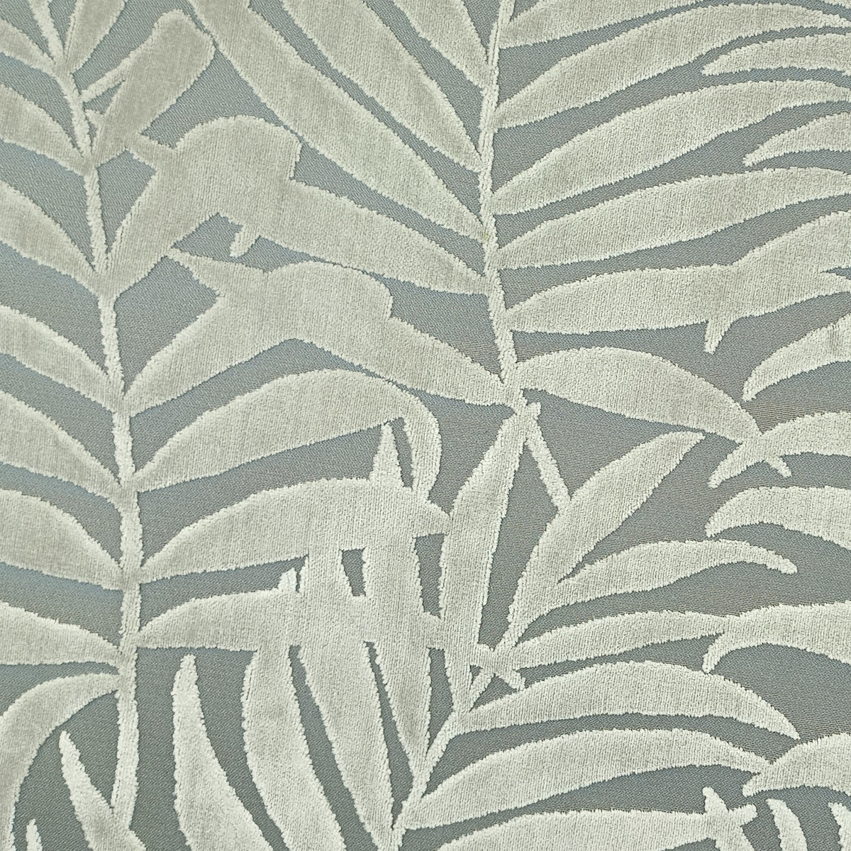 Cut Velvet Botanical Upholstery Fabric Gardendale Silver