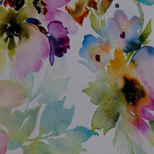Watercolour floral upholstery fabric