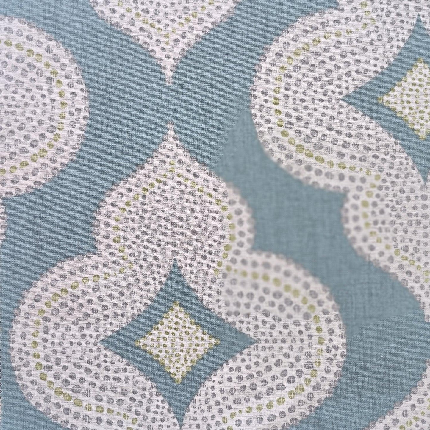 Printed Cotton Canvas Duck Temple Aqua.