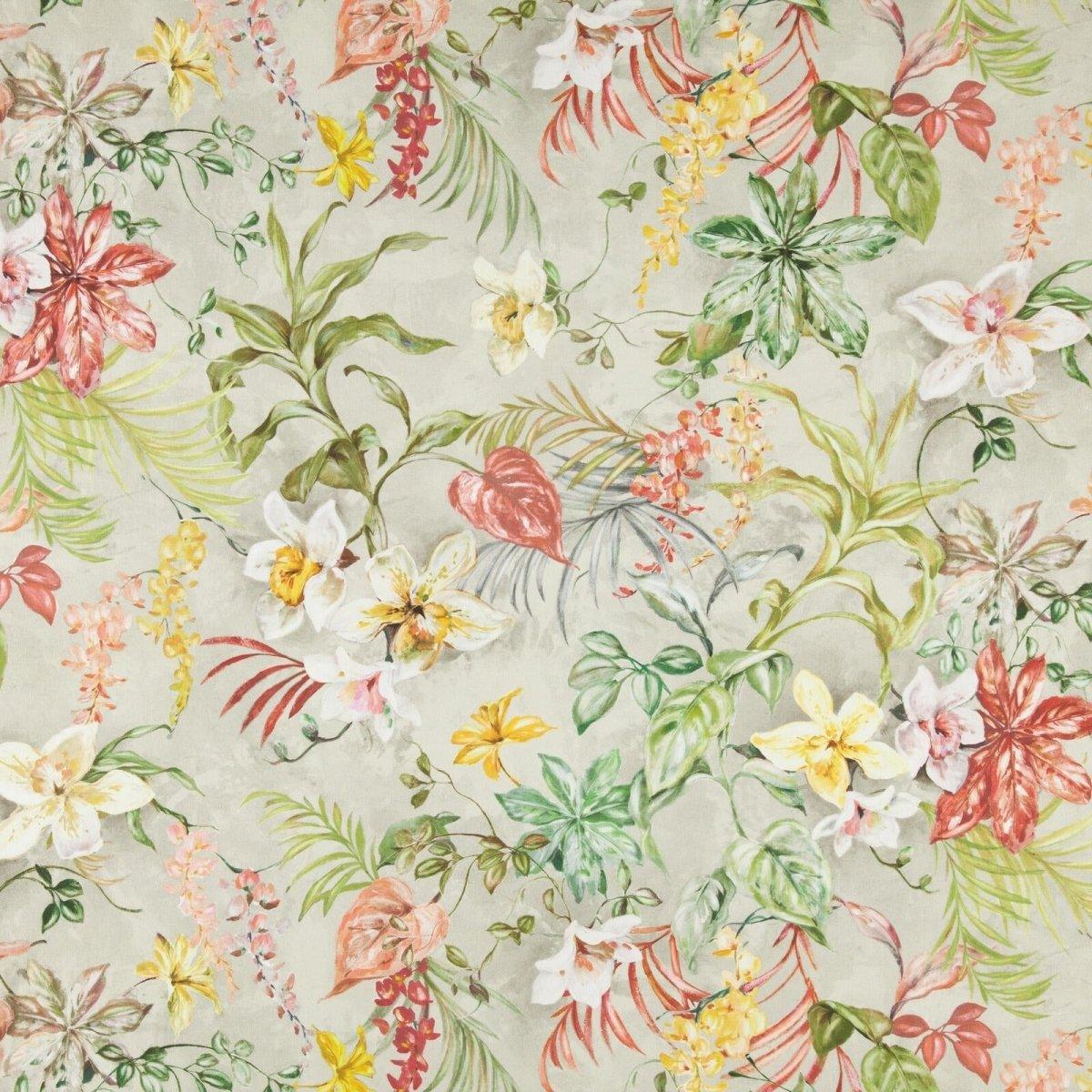 Floral Upholstery Drapery Large Print Cotton natural Pastel Multicolour Fabric  