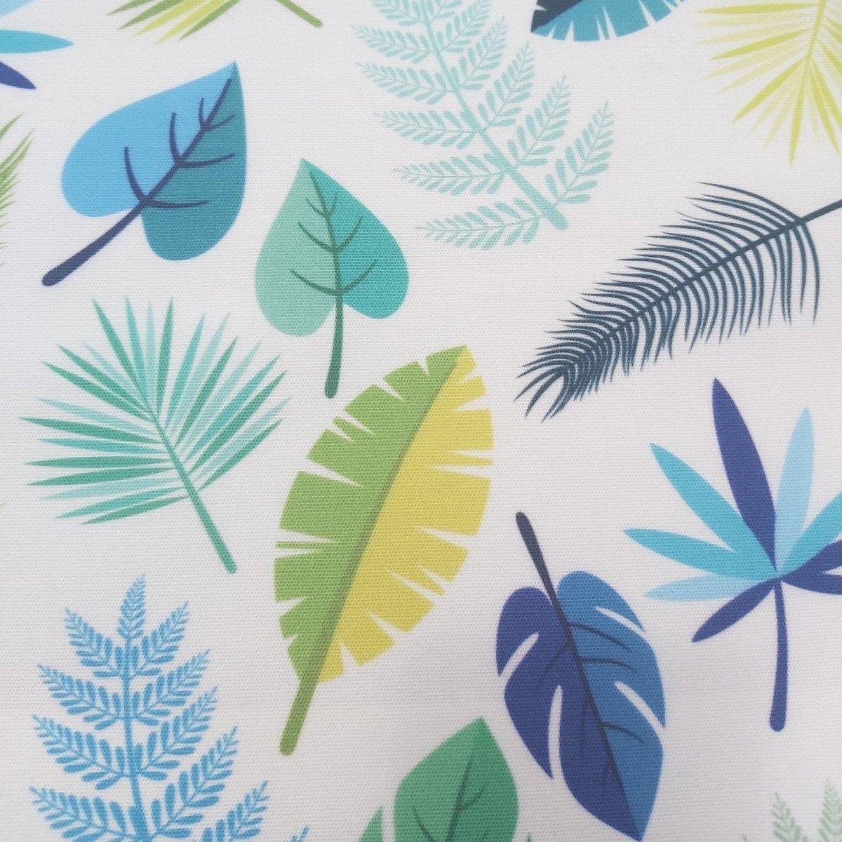 Floral outdoor fabric turquoise