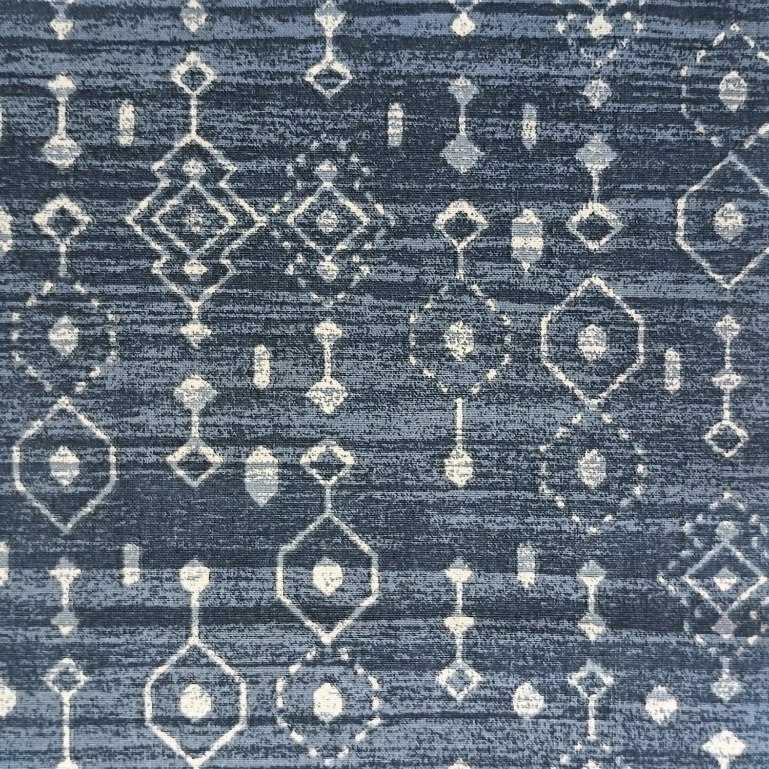 Boho Tribal Ikat folk Indigo print.