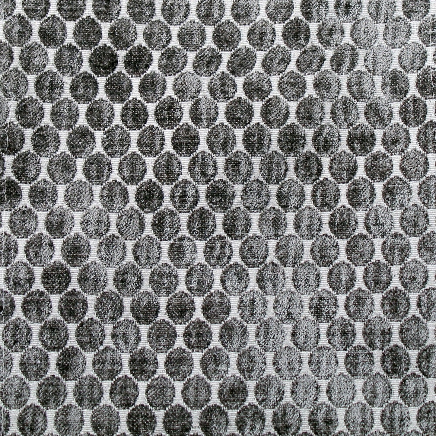 Velvet Upholstery Fabric Mod Dot Dark Grey