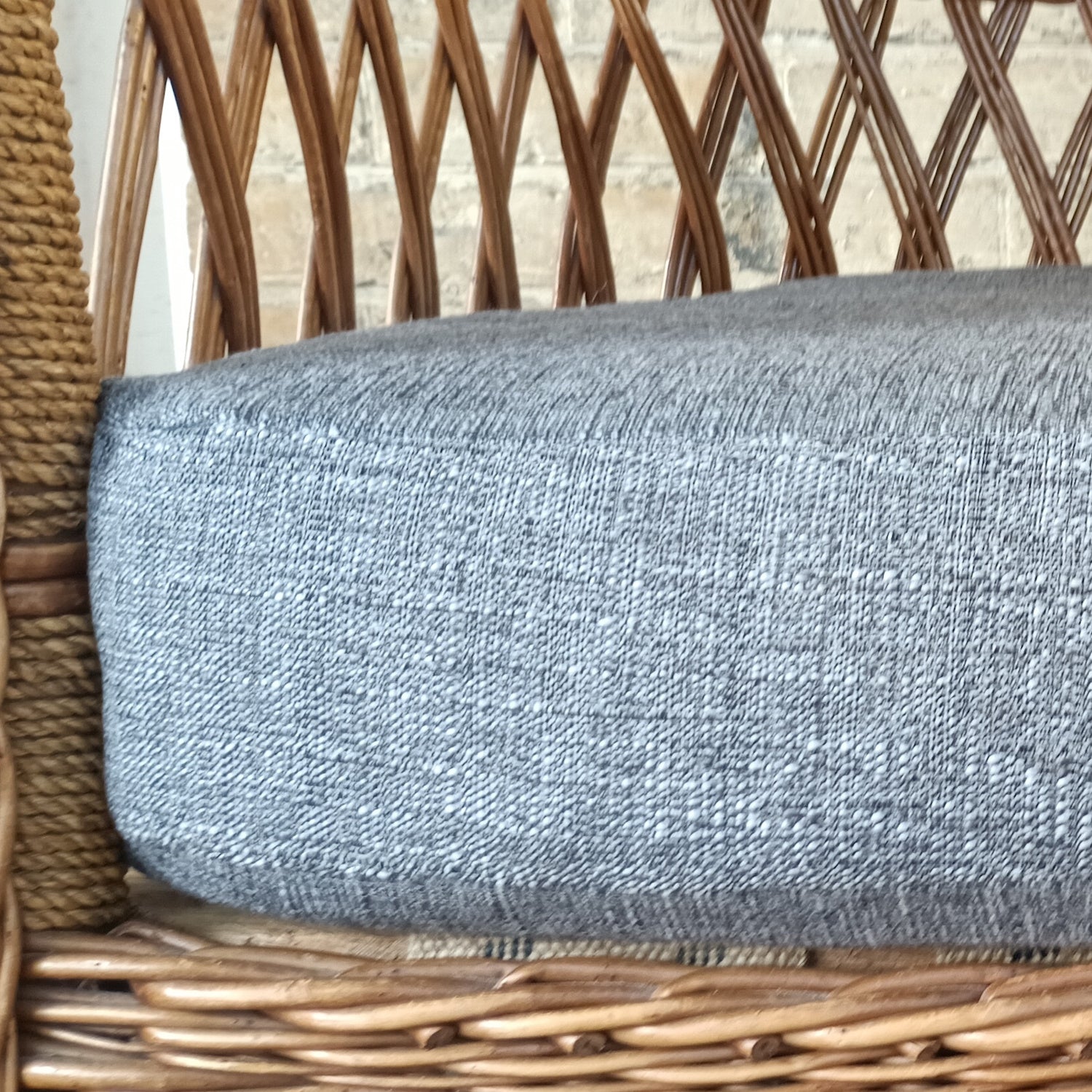 Grey tweed chair cushion