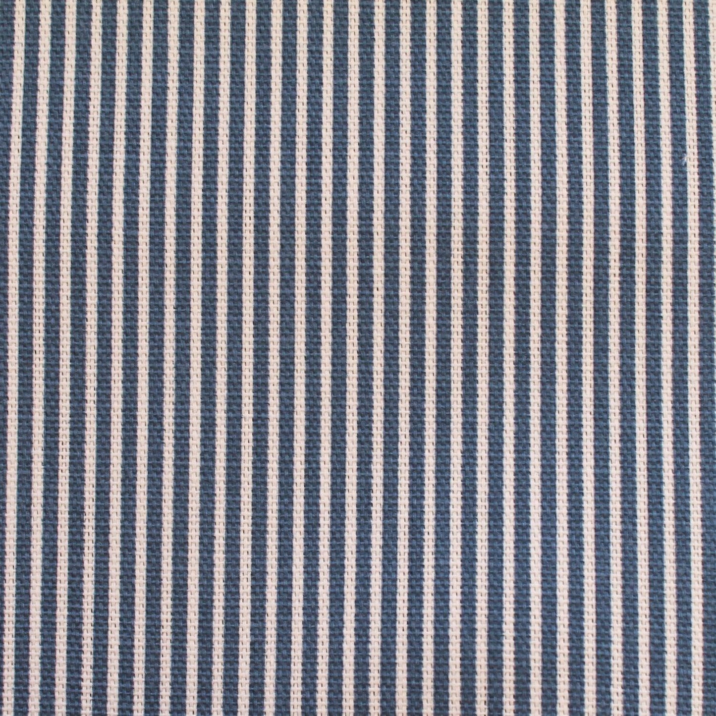 Ticking Fabric in Cotton Honey Cobalt Blue.