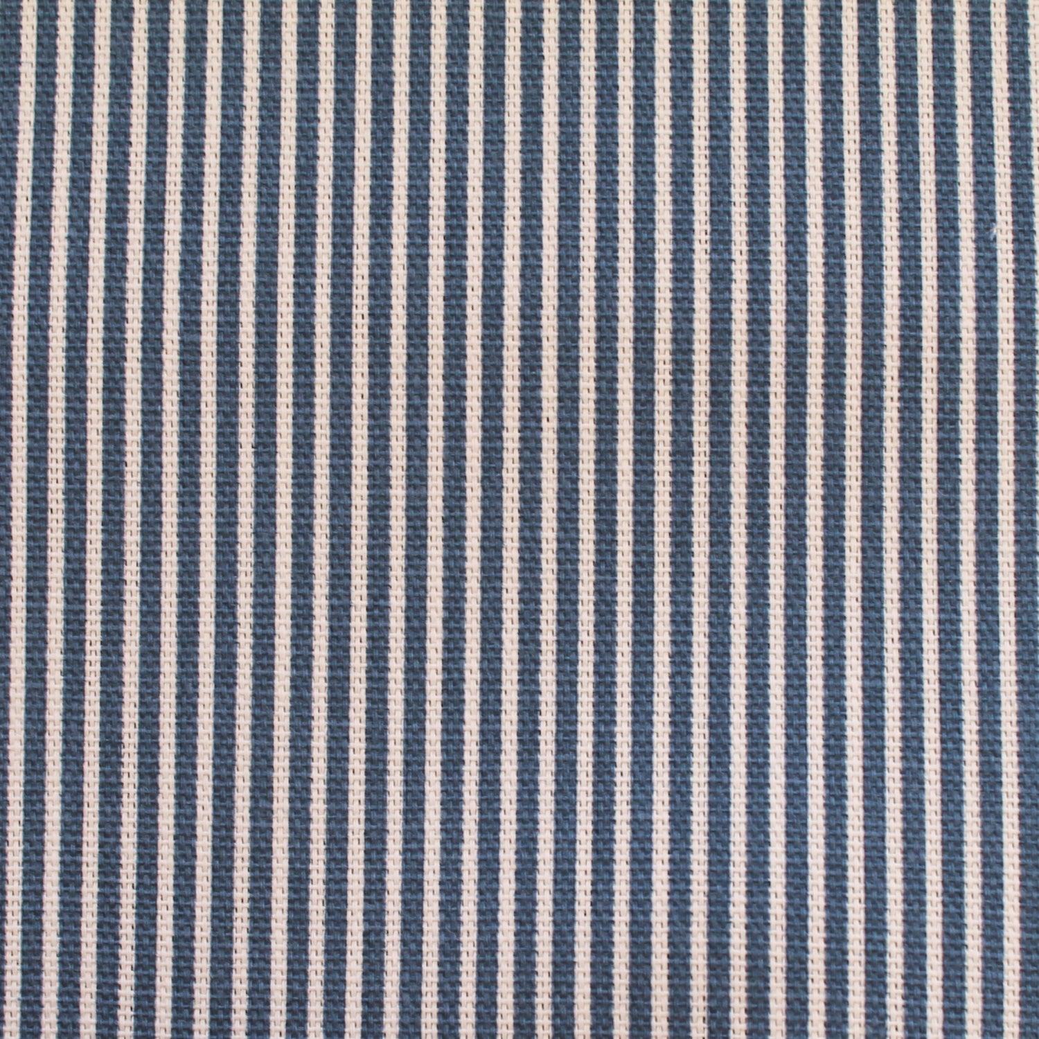 Ticking Fabric in Cotton Honey Cobalt Blue.