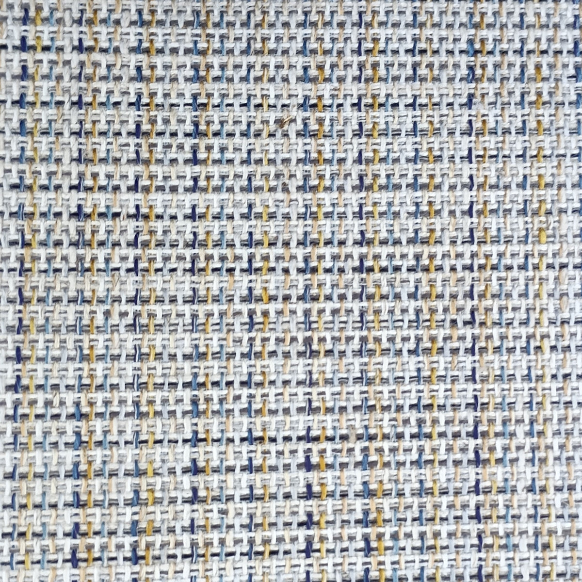 Plaid upholstery in blue and yellow