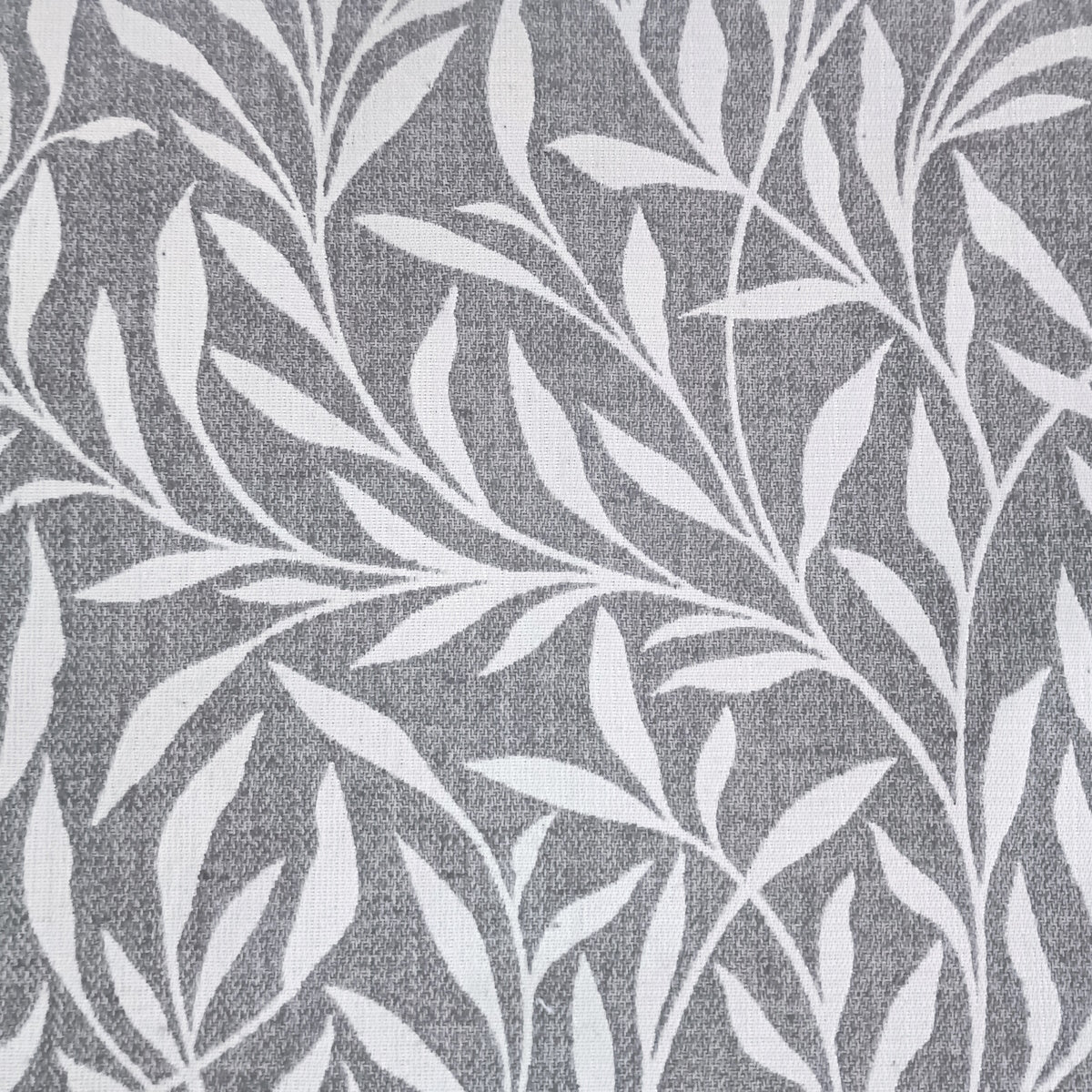 Swatch of botanical leaf fabric in black