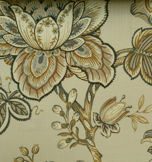  Lancashire Grey Floral Chintz Fabric