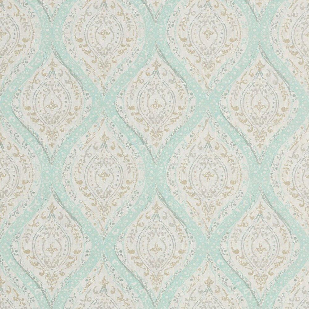 Cotton Duck Print Faded Aqua