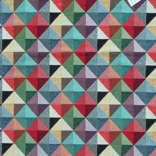 Jacquard Multicolour Geometric Fabric