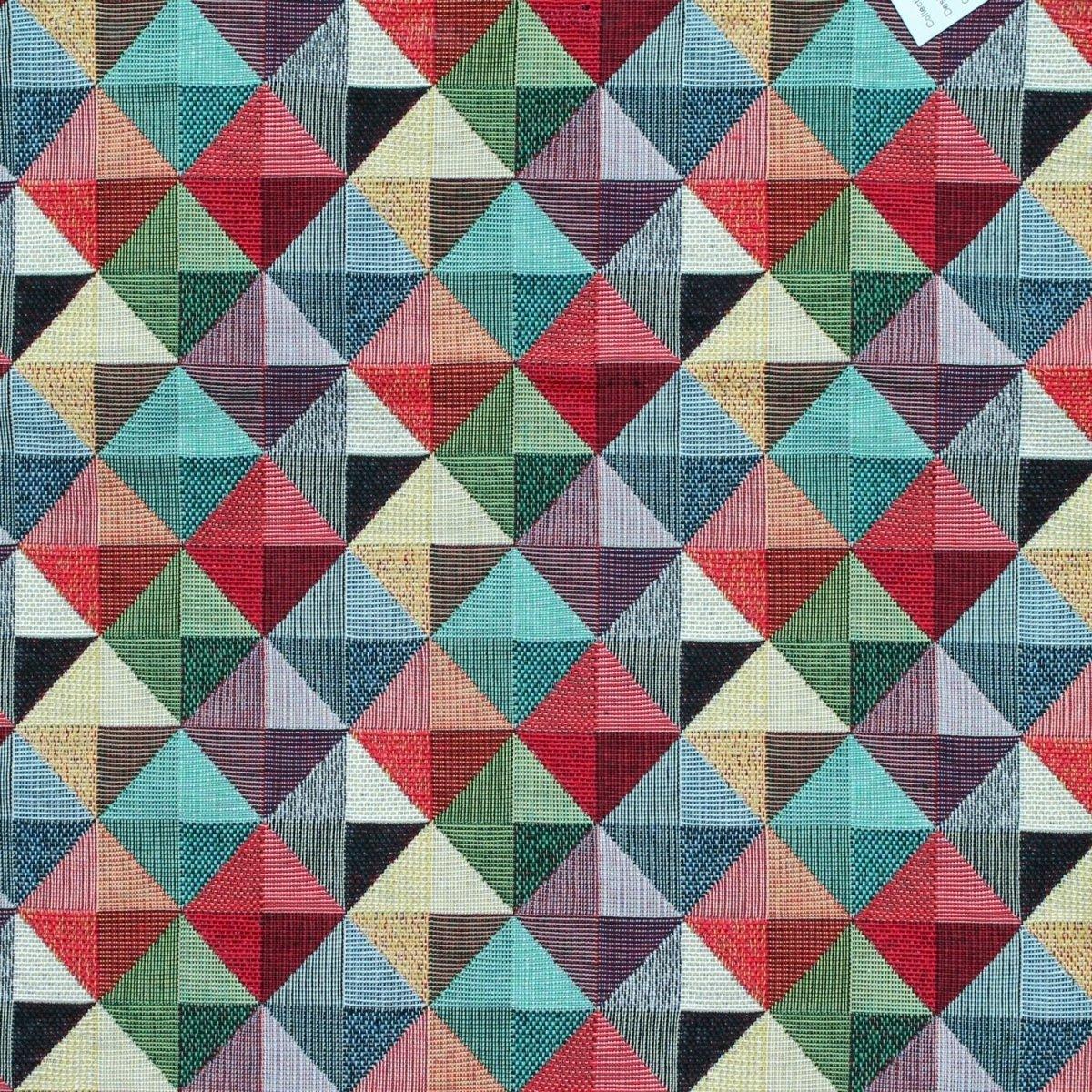 Jacquard Multicolour Geometric Fabric