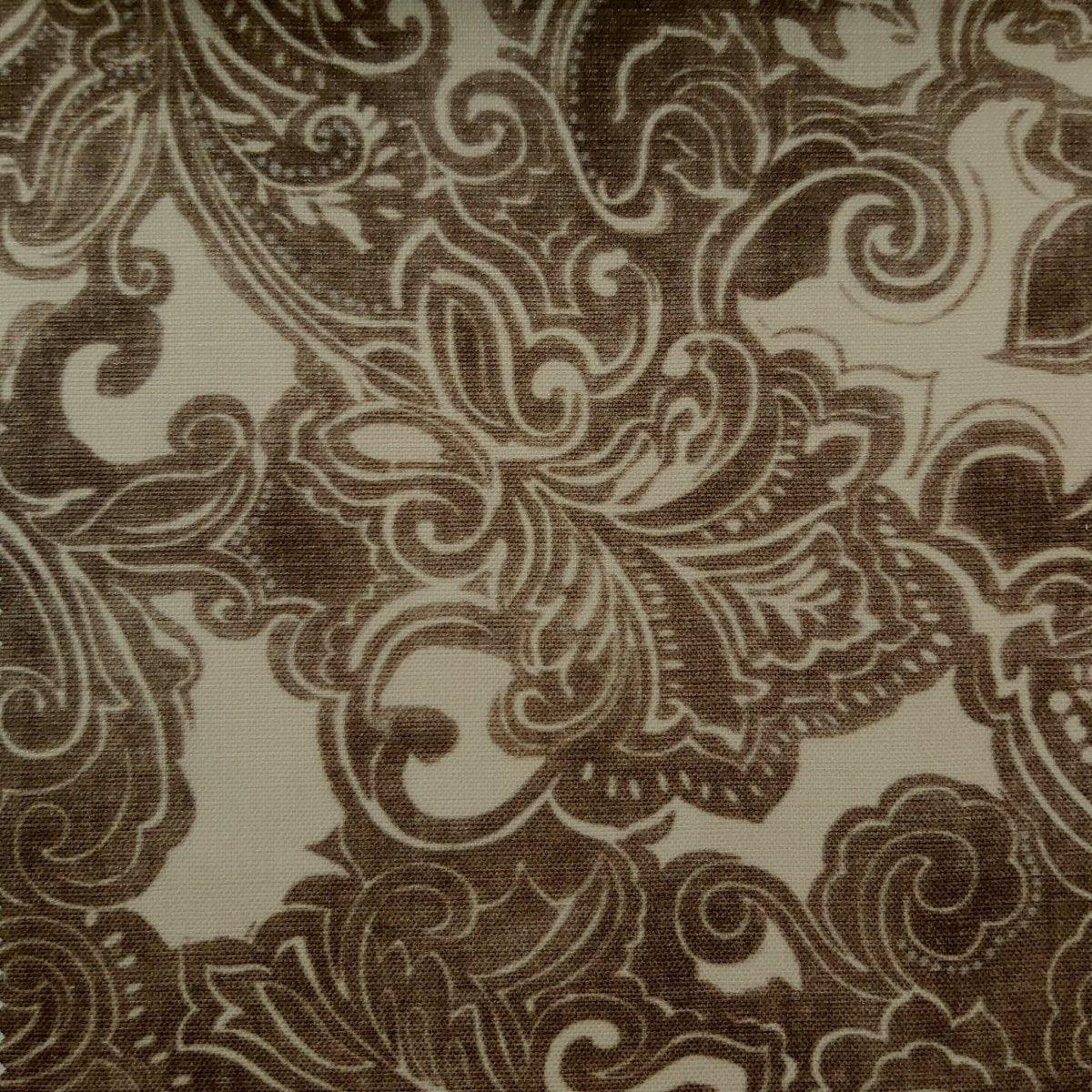 Paisley Block Print Fabric Portico Taupe.