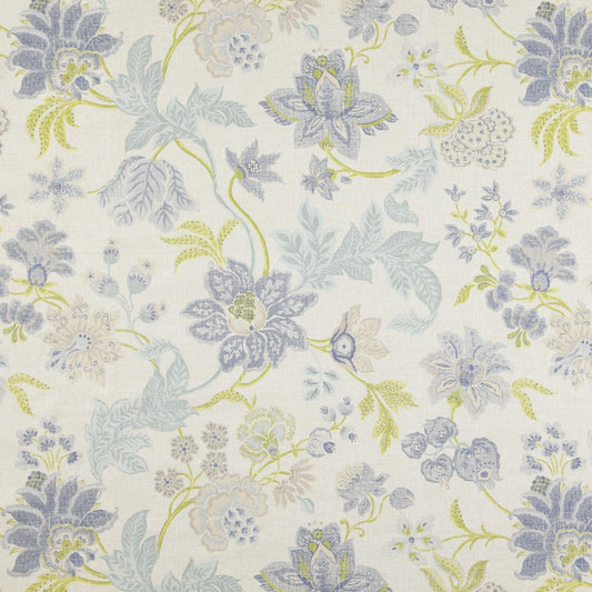 Cotton floral upholstery drapery home decor fabric lavender.