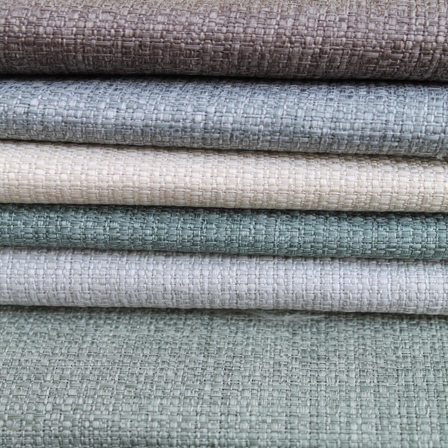 Assortment of colors of sofa fabric.