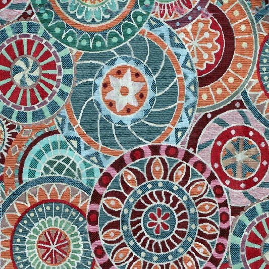 Mandala Circle Pattern Fabric Jacquard Tapestry upholstery Drapery fabric