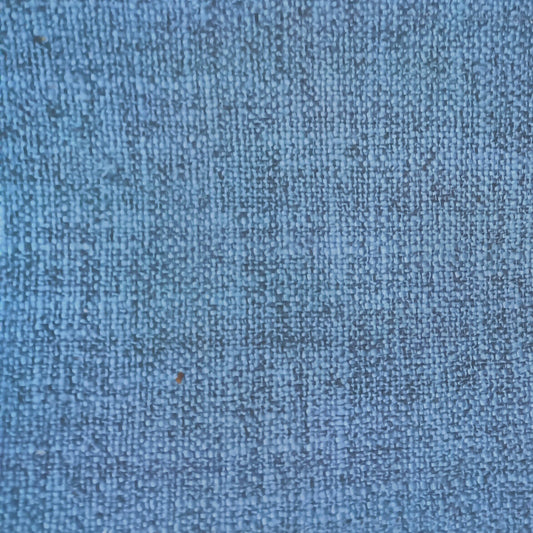 Blue linen curtain fabric in double width