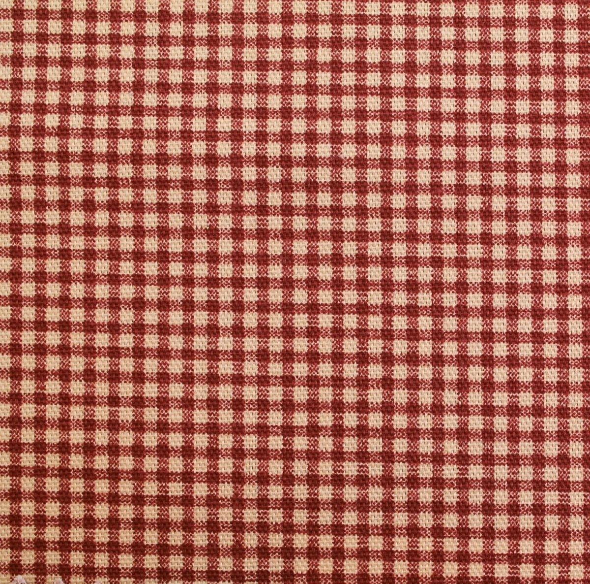 Small red gingham home decor fabric.