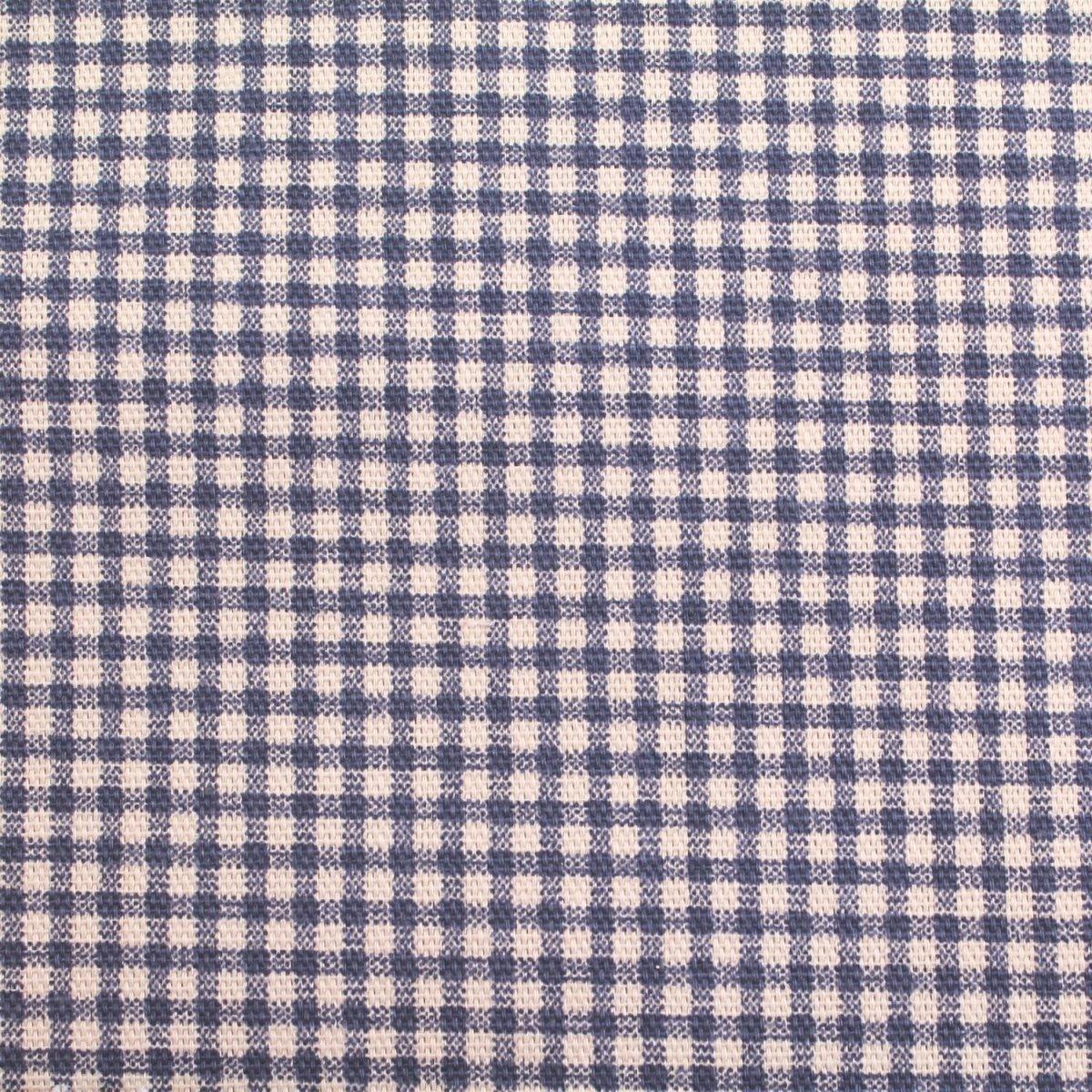 Tiny gingham in cobalt blue.