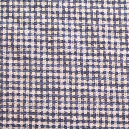 Tiny gingham in cobalt blue.