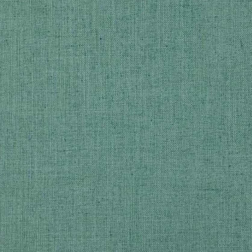 Heavy green linen upholstery fabric sample.