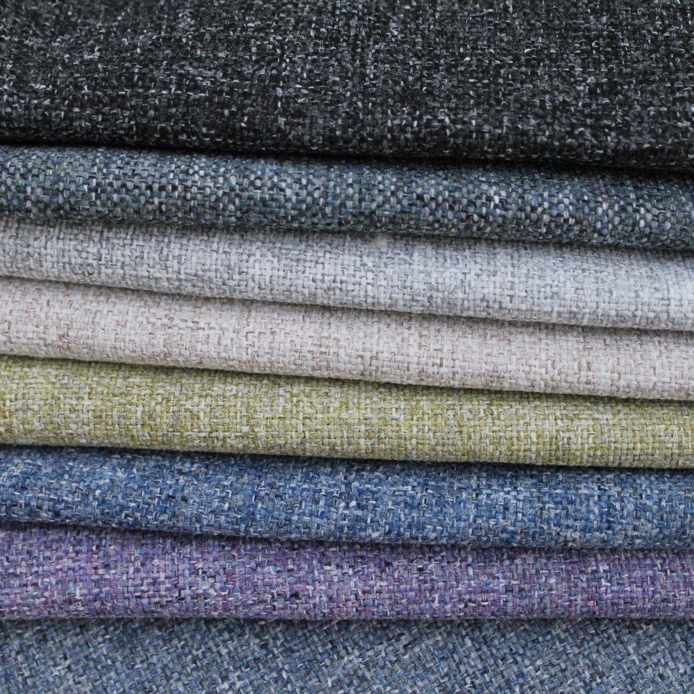 Color selection of wooly tweed fabric.