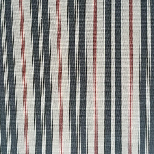 Large Ticking Stripe Cotton Canvas Duck Veranda Navy Red