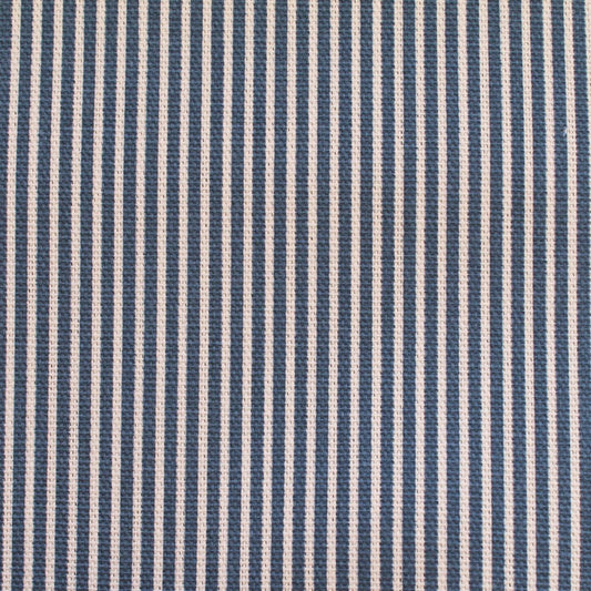 Ticking Fabric in Cotton Canvas Duck Honey Cobalt Blue