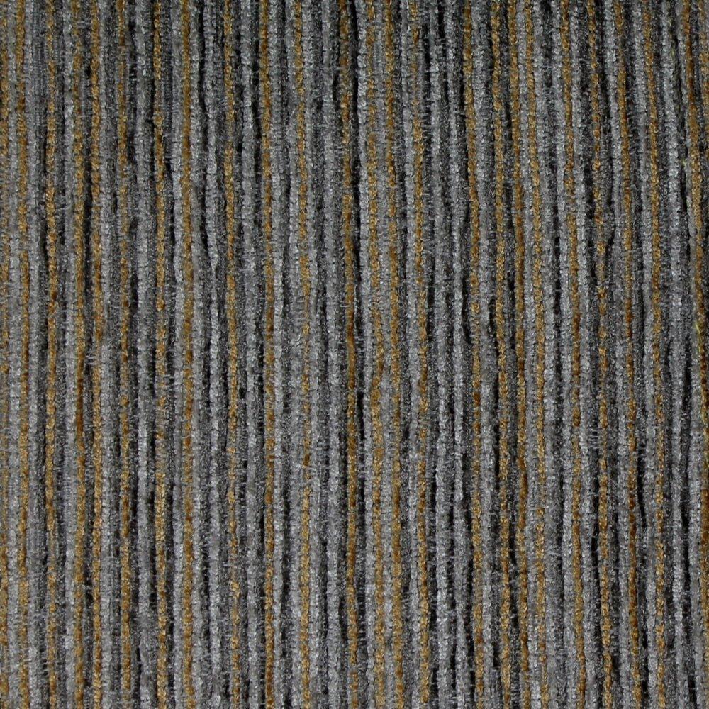 Chenille Brushed Stripe Upholstery Fabric Gold and Silver