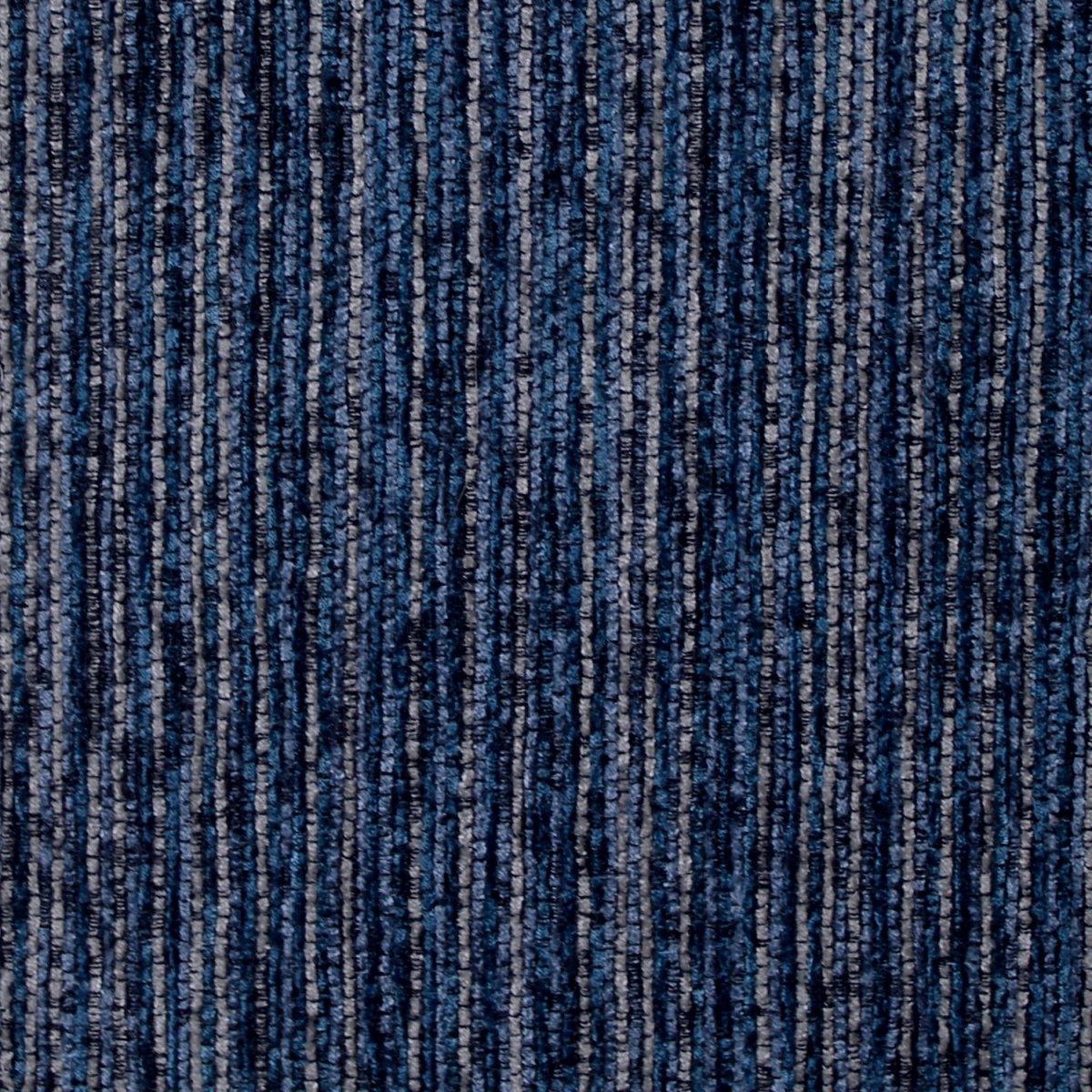 Chenille Brushed Stripe Fabric for Sofas Indigo