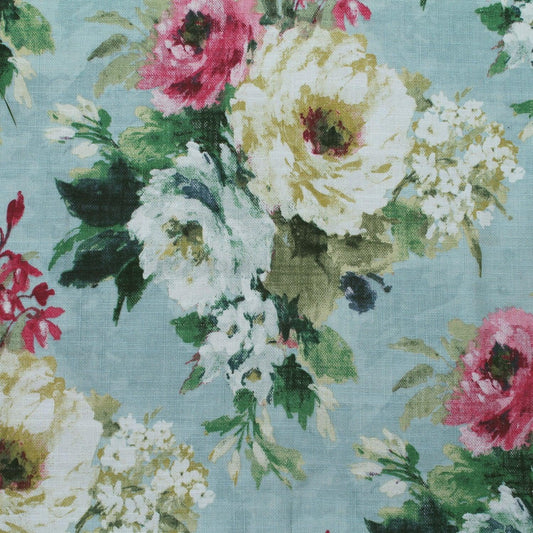 Large floral sofa fabric or drapery fabric.