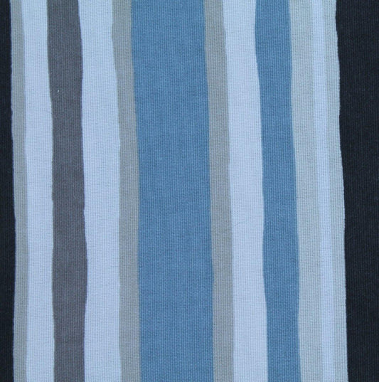 Stripe Cotton Natural Eco fabric Halifax Blue.