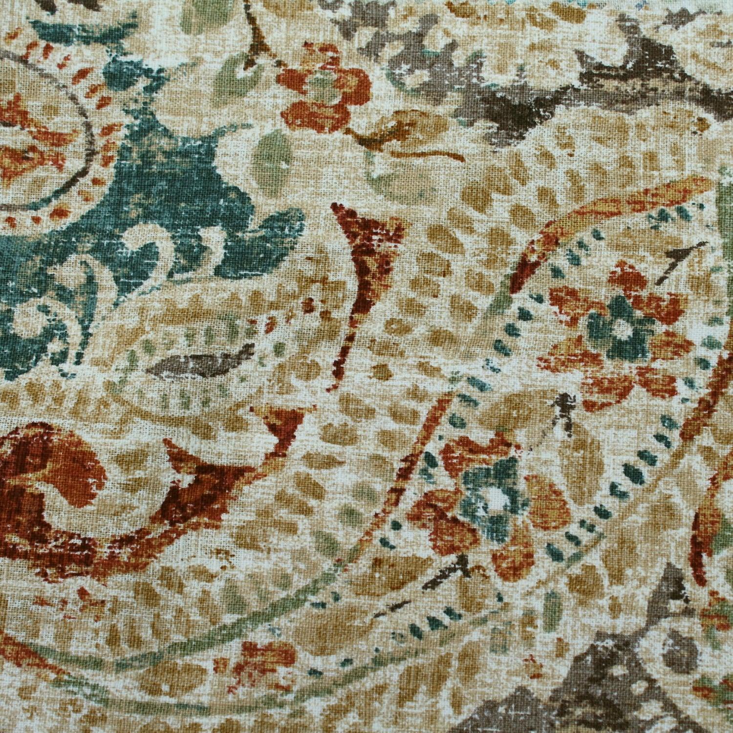 Paisley print drapery fabric by the yard.