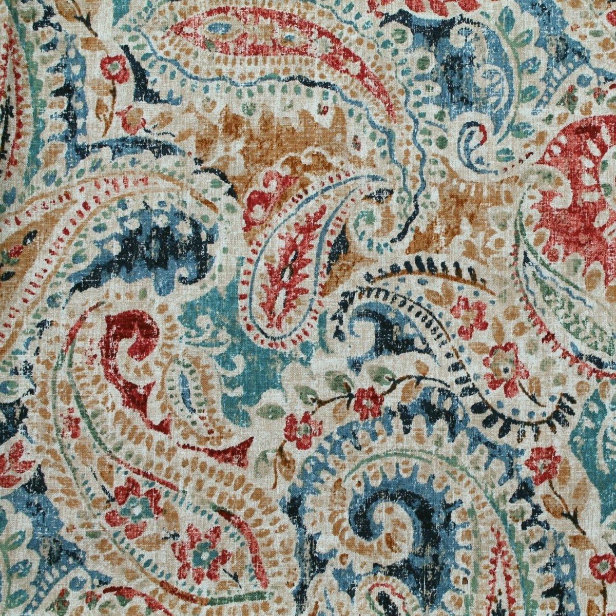 Natural paisley print home fabric.